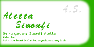 aletta simonfi business card
